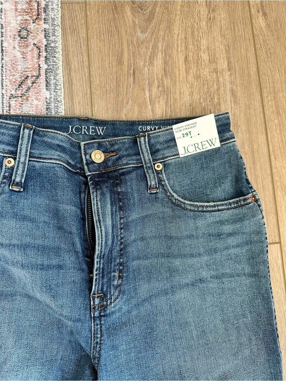 J. Crew Women's Curvy Vintage Slim Straight Jeans-29T- NWT
